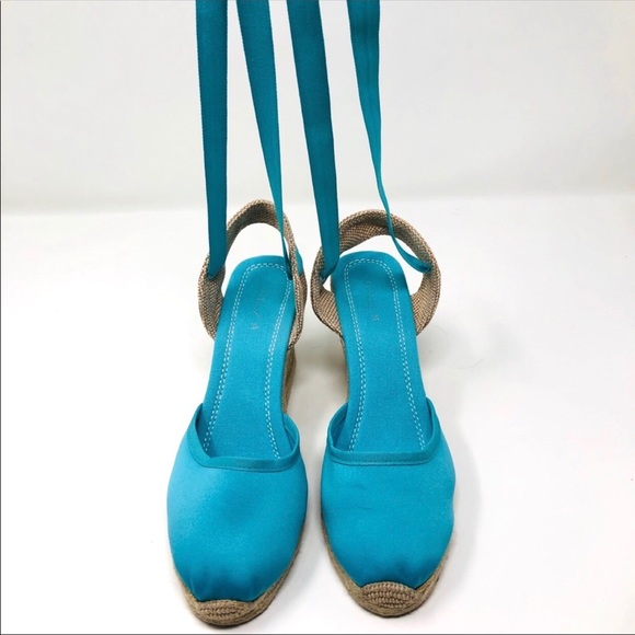 Unisa Shoes Unisa Turquoise Espadrilles Ankle Wraps Wedges Poshmark